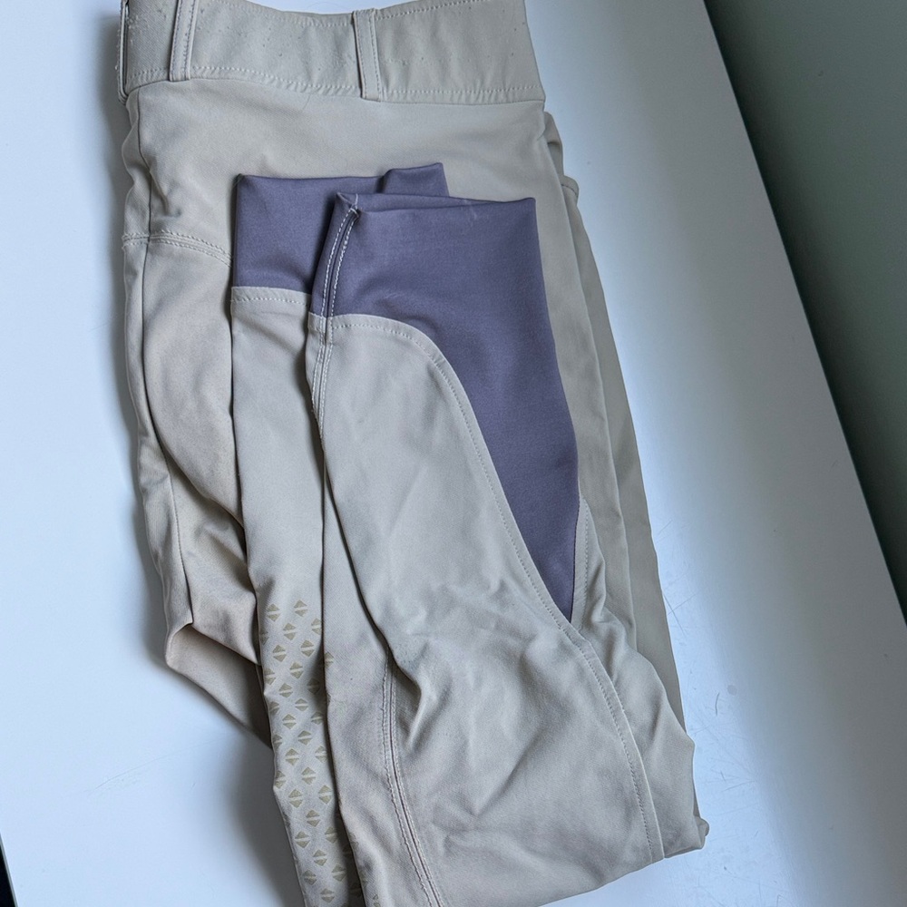 Women's Beige Riding Pants - Picture 4 of 4
